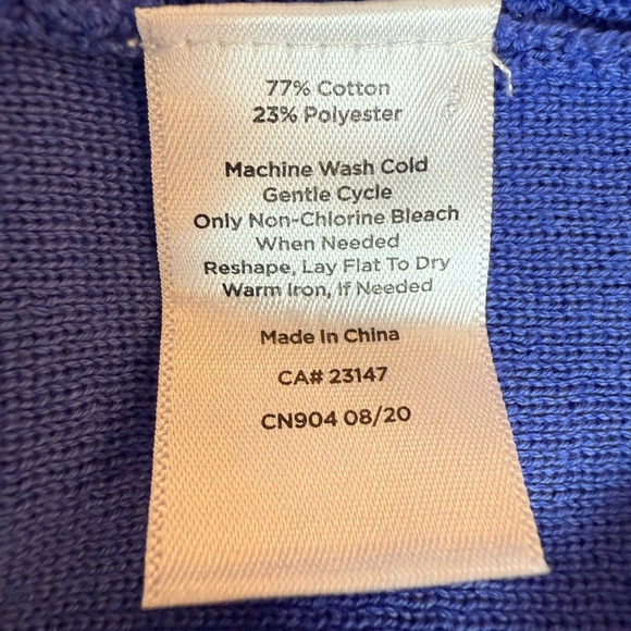 Talbots Royal Blue Cotton Blend Sweater/size S - Picture 3 of 11